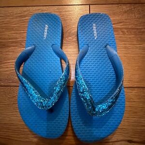 Xhilaration Blue Glitter Sandals